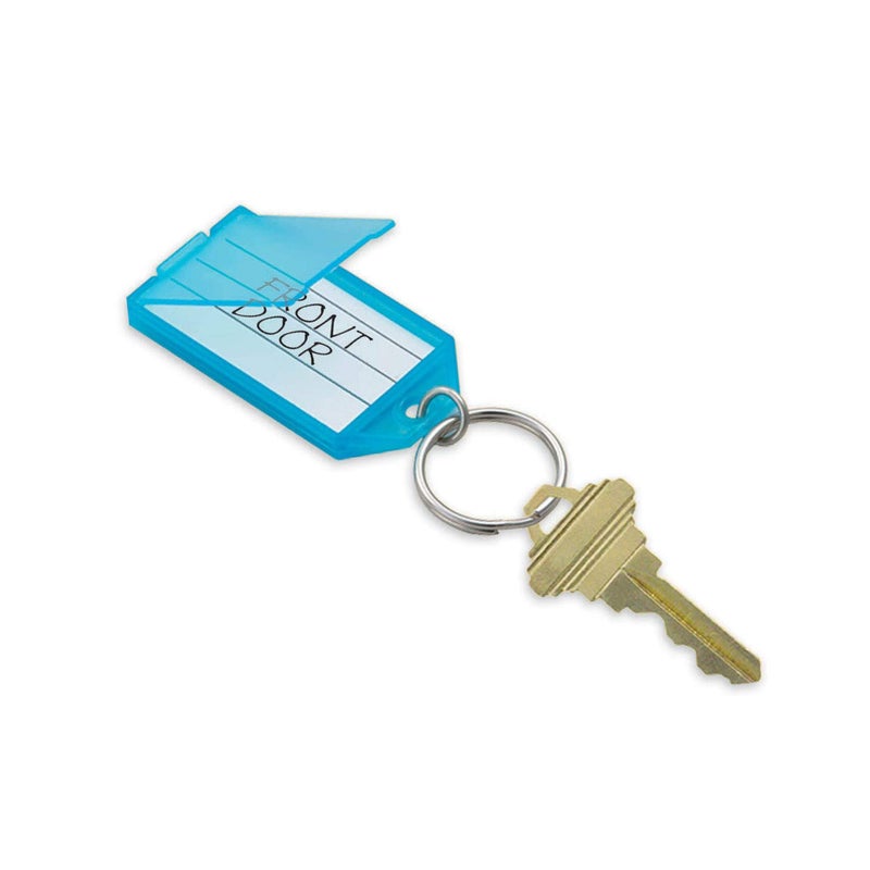 Lucky Line ID Key Tag with Flap, Split Ring & Paper Insert for Labeling, Key Organization & Identification, Assorted, Pack of 10 (605100) - Image 2